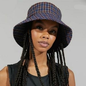 NEW Urban Outfitters cotton blue plaid bucket hat, one size